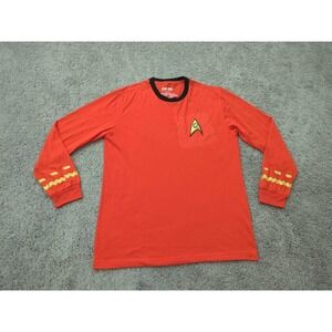 Star Trek T Shirt Mens Large Orange Long Sleeve Starfleet Uniform Halloween